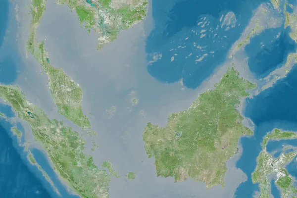 Extended Area Malaysia Satellite Imagery Rendering — Stock Photo, Image