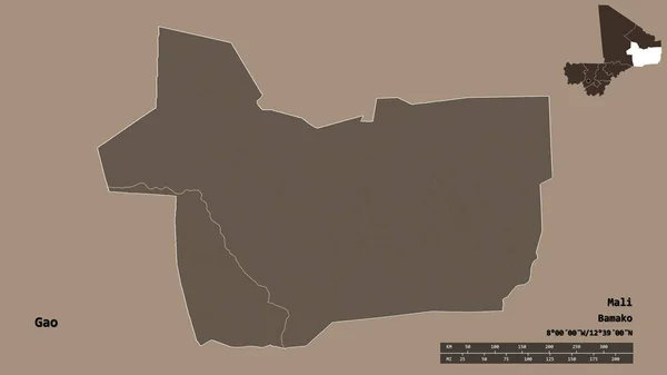 Forma Gao Regione Del Mali Con Sua Capitale Isolata Uno — Foto Stock