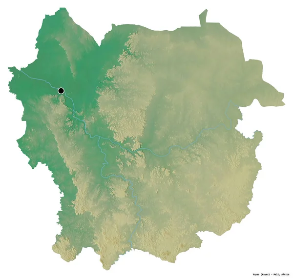 Gestalt Von Kayes Region Von Mali Mit Seiner Hauptstadt Isoliert — Stockfoto