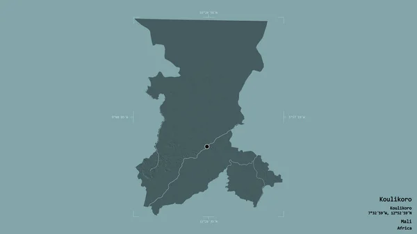 Територія Кулікоро Області Малі Ізольована Твердому Тлі Геодезичній Обмежувальній Коробці — стокове фото