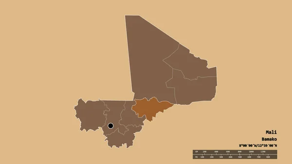 Обесцвеченная Форма Мали Столицей Главным Региональным Делением Отделенной Территорией Мопти — стоковое фото