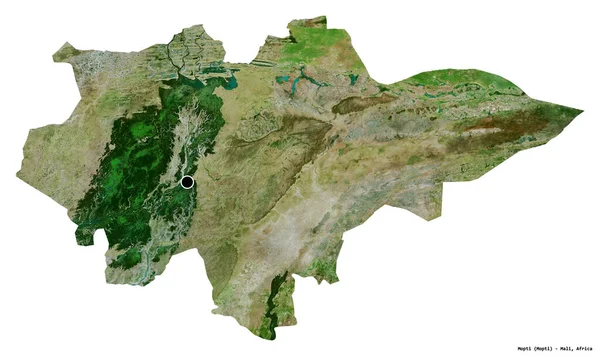 Форма Мопти Область Мали Столицей Изолированной Белом Фоне Спутниковые Снимки — стоковое фото