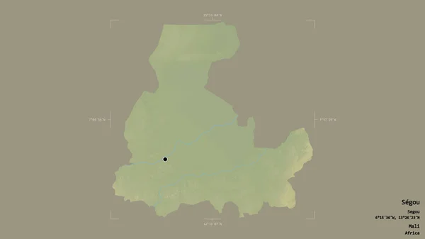 Район Сегу Область Мали Изолирован Твердом Фоне Геометрической Коробке Метки — стоковое фото