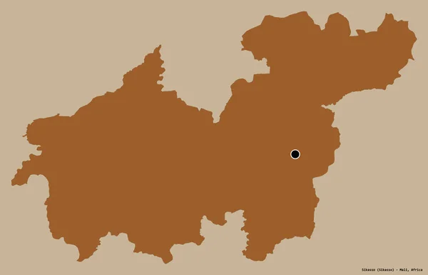 Форма Сикассо Региона Мали Столицей Изолированы Твердом Цветном Фоне Состав — стоковое фото