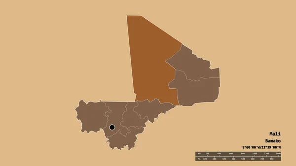 Обесцвеченная Форма Мали Столицей Главным Региональным Отделением Отделенным Районом Томбукту — стоковое фото