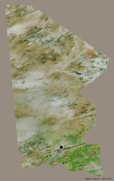 Forma Tombuctú Región Malí Con Capital Aislada Sobre Fondo Color —  Fotos de Stock