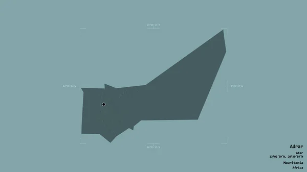 Площадь Адрар Область Мавритании Изолирована Твердом Фоне Геореференцированной Ограничивающей Коробке — стоковое фото