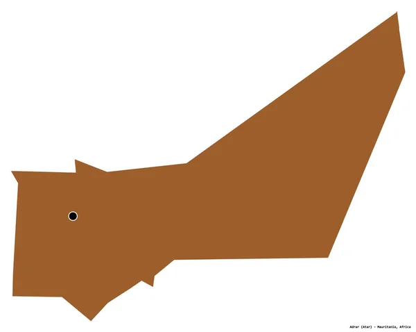 Form Von Adrar Region Von Mauretanien Mit Seiner Hauptstadt Isoliert — Stockfoto