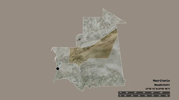 Forma Desnaturalizada Mauritania Con Capital División Regional Principal Zona Separada —  Fotos de Stock