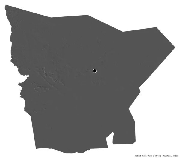 Forma Hodh Gharbi Regione Della Mauritania Con Sua Capitale Isolata — Foto Stock