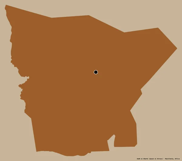 Forma Hodh Gharbi Región Mauritania Con Capital Aislada Sobre Fondo —  Fotos de Stock