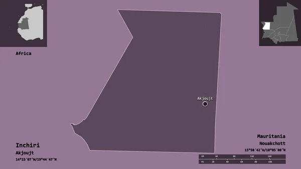 Σχήμα Inchiri Περιοχή Της Μαυριτανίας Και Την Πρωτεύουσά Της Κλίμακα — Φωτογραφία Αρχείου