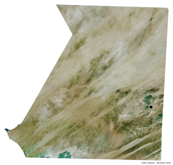 Forma Inchiri Regione Della Mauritania Con Sua Capitale Isolata Sfondo — Foto Stock