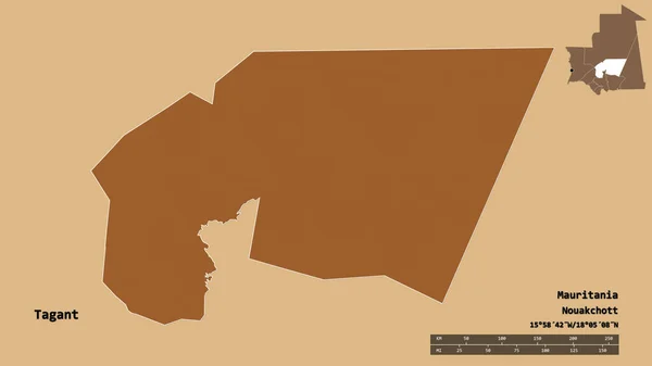 Σχήμα Tagant Περιοχή Της Μαυριτανίας Κεφάλαιό Της Απομονωμένο Στέρεο Υπόβαθρο — Φωτογραφία Αρχείου