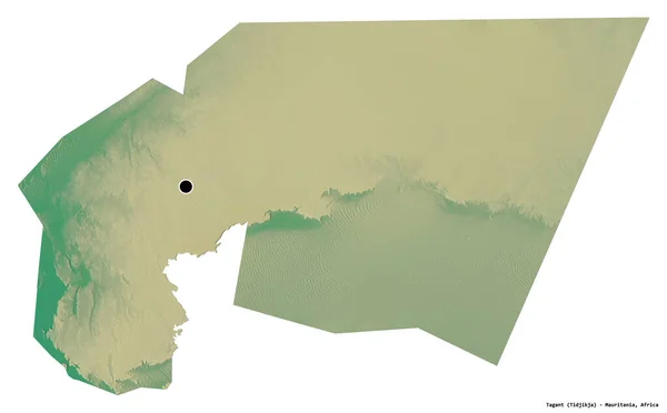 Forma Tagant Región Mauritania Con Capital Aislada Sobre Fondo Blanco —  Fotos de Stock