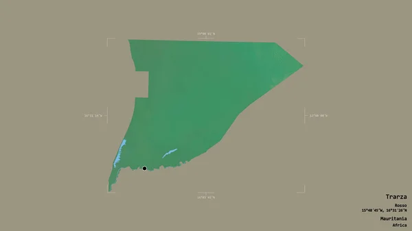 Территория Трарзы Область Мавритании Изолирована Твердом Фоне Геореференцированной Ограничивающей Коробке — стоковое фото