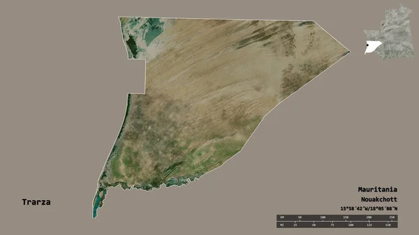 Form Von Trarza Region Von Mauretanien Mit Seiner Hauptstadt Isoliert — Stockfoto