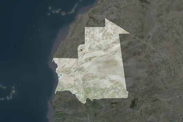 Forma Mauritania Separada Por Desaturación Las Áreas Vecinas Fronteras Imágenes — Foto de Stock