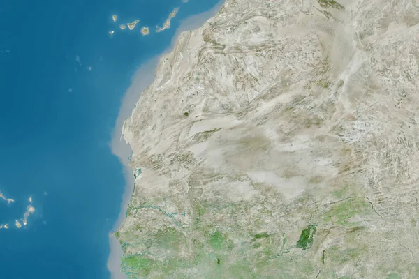 Rozšířená Oblast Mauritánie Satelitní Snímky Vykreslování — Stock fotografie
