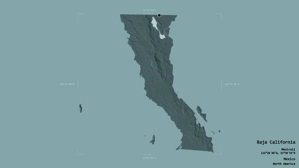 Área Baja California Estado México Aislada Sobre Fondo Sólido Una — Foto de Stock