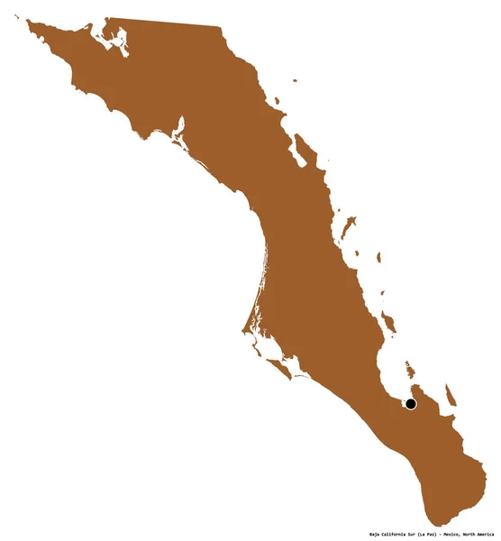 Σχήμα Της Baja California Sur Πολιτεία Του Μεξικού Την Πρωτεύουσά — Φωτογραφία Αρχείου