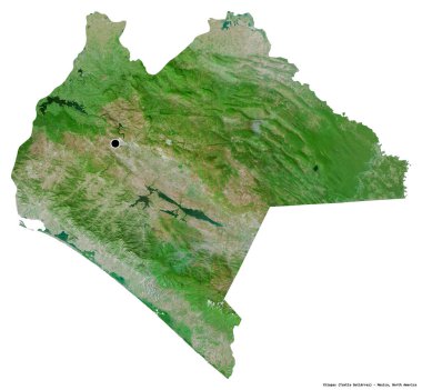 Chiapas, Meksika eyaleti, başkenti beyaz arka planda izole edilmiş. Uydu görüntüleri. 3B görüntüleme