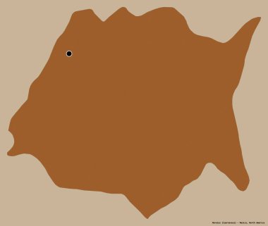 Morelos 'un şekli, Meksika eyaleti, başkenti katı renk arka planında izole edilmiş. Desenli dokuların bileşimi. 3B görüntüleme