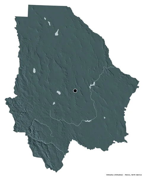 Forma Del Chihuahua Stato Del Messico Con Sua Capitale Isolata — Foto Stock