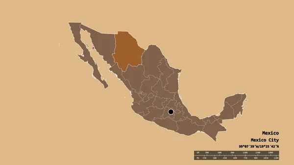 Спустошена Форма Мексики Столицею Основним Районним Відділенням Відокремленою Територією Чіуауа — стокове фото
