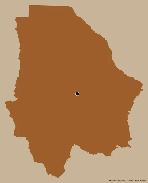 Forme Chihuahua État Mexique Avec Capitale Isolée Sur Fond Couleur — Photo