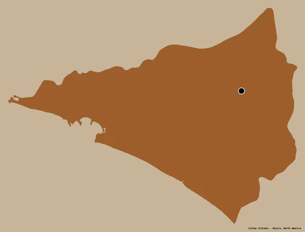 Shape Colima Bundesstaat Mexiko Mit Seiner Hauptstadt Isoliert Auf Einem — Stockfoto