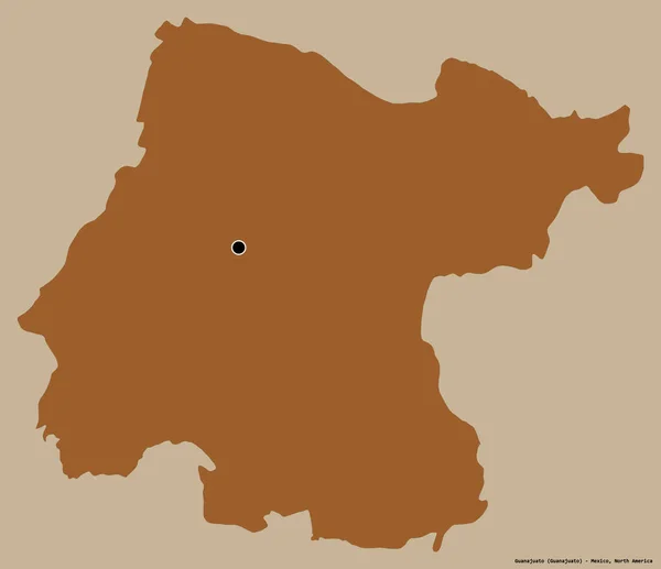 Форма Гуанахуато Штат Мексика Своей Столицей Изолированной Сплошном Цветном Фоне — стоковое фото