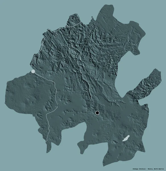 멕시코의 히달고같은 모습을 이달고의 수도는 색깔이 배경에 고립되어 있습니다 지형도 — 스톡 사진