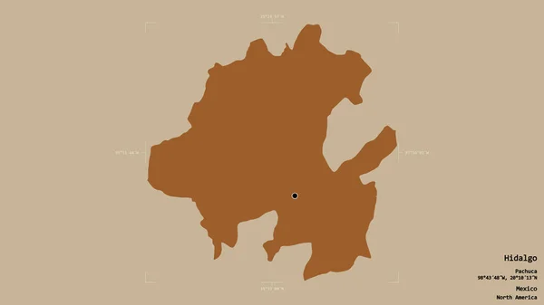 Територія Ідальго Штат Мехіко Ізольована Твердому Тлі Геодезичній Обмежувальній Коробці — стокове фото