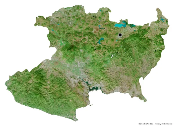 Forma Michoacan Estado México Com Sua Capital Isolada Fundo Branco — Fotografia de Stock