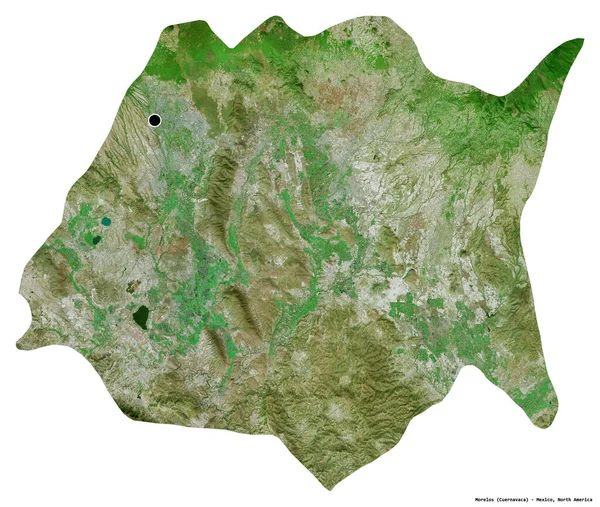 Форма Морелос Штат Мехіко Столицею Ізольованою Білому Тлі Супутникові Знімки — стокове фото