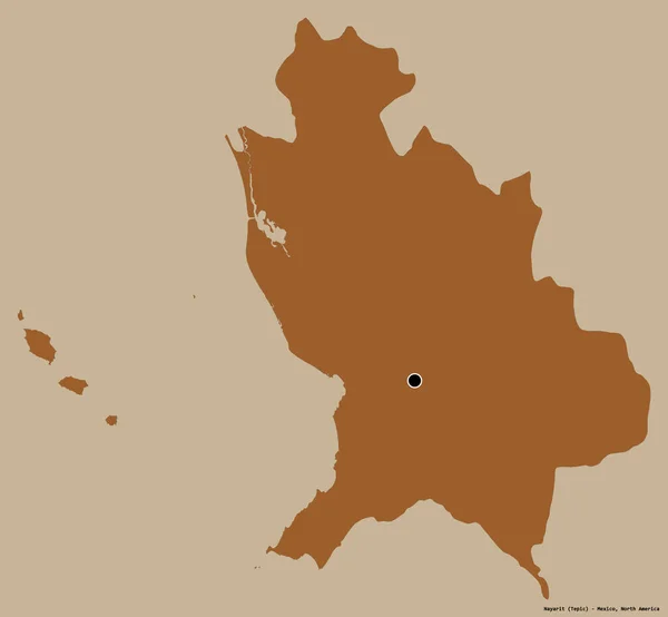 Forme Nayarit État Mexique Avec Capitale Isolée Sur Fond Couleur — Photo