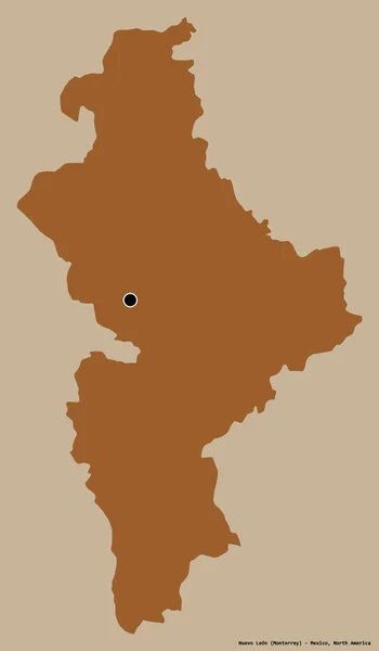 Форма Нуэво Леона Штат Мексика Своей Столицей Изолированной Прочном Цветном — стоковое фото