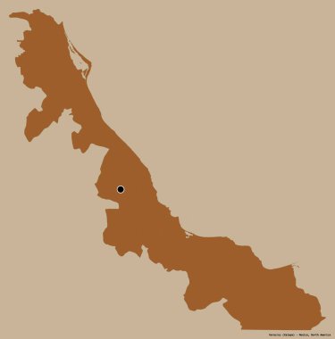 Veracruz, Meksika eyaleti, başkenti katı renk arkaplanı ile izole edilmiştir. Desenli dokuların bileşimi. 3B görüntüleme