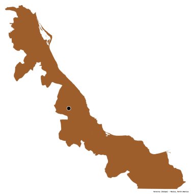 Veracruz, Meksika eyaleti, başkenti beyaz arka planda izole edilmiş. Desenli dokuların bileşimi. 3B görüntüleme