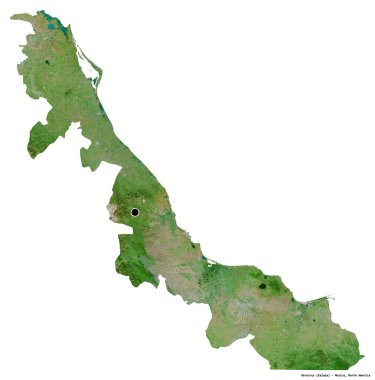 Veracruz, Meksika eyaleti, başkenti beyaz arka planda izole edilmiş. Uydu görüntüleri. 3B görüntüleme