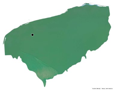 Meksika eyaleti Yucatan 'ın beyaz arka planda bulunan başkenti. Topografik yardım haritası. 3B görüntüleme