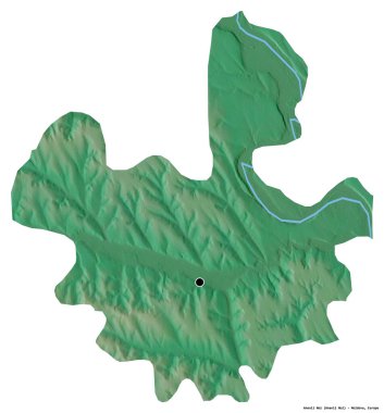 Moldova 'nın başkenti Anenii Noi' nin beyaz arka planda izole edilmiş hali. Topografik yardım haritası. 3B görüntüleme