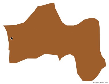 Beyaz arka planda başkenti izole edilmiş, Moldova kenti Balti 'nin şekli. Desenli dokuların bileşimi. 3B görüntüleme