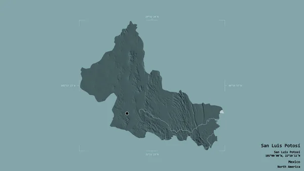 Området San Luis Potosi Delstaten Mexiko Isolerad Solid Bakgrund Georefererad — Stockfoto