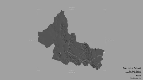 Oblast San Luis Potosi Stát Mexiko Izolované Pevném Pozadí Georeferencované — Stock fotografie