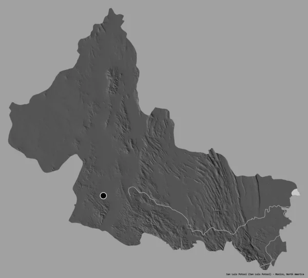 Форма Сан Луїс Потосі Штат Мехіко Своєю Столицею Ізольованою Суцільному — стокове фото