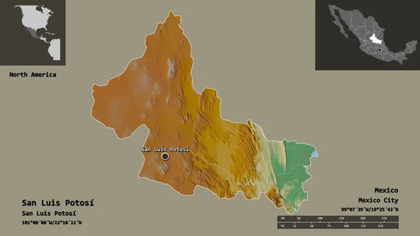 Forma San Luis Potosí Estado México Capital Escala Distancia Vistas — Foto de Stock