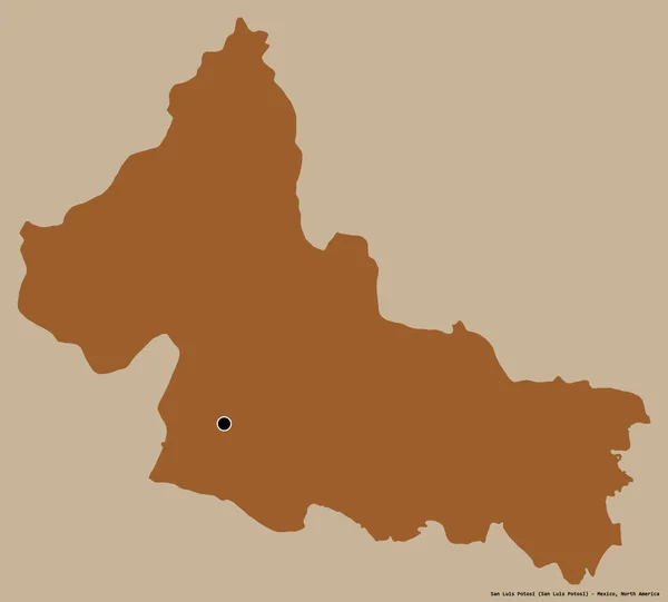 Форма Сан Луис Потоси Штат Мексика Своей Столицей Изолированной Сплошном — стоковое фото