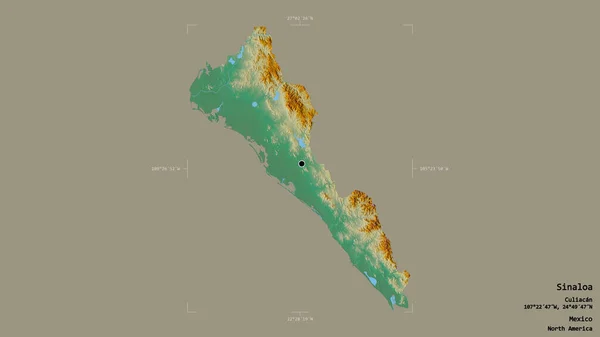 Zona Sinaloa Estado México Aislada Sobre Fondo Sólido Una Caja — Foto de Stock